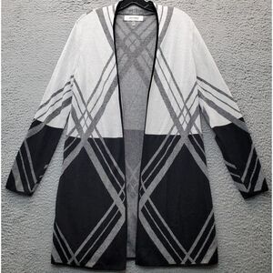 Jones Studio Cardigan Sweater Womens XS Multi Knit Cotton Long Sleeve Open Front